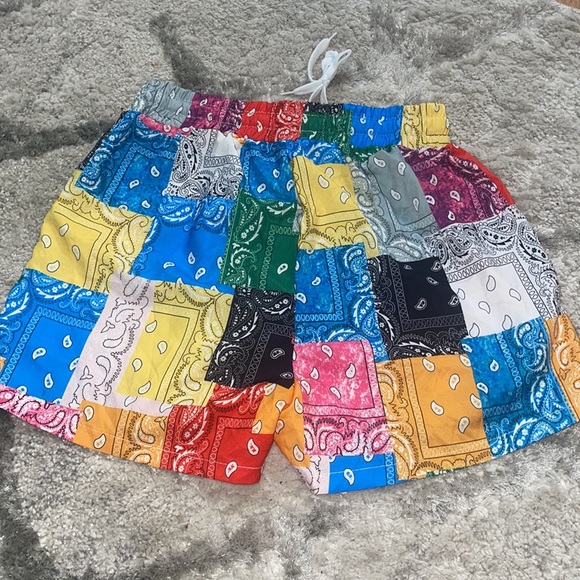 Patchwork drawstring shorts - Picture 2 of 2